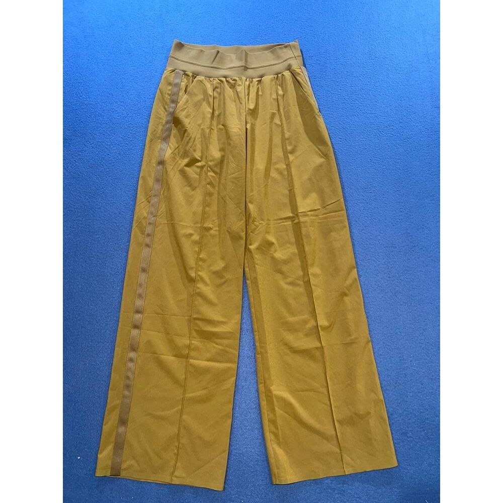 Athleta Nolita Wide Leg Pants Gold Pull On Track Slouchy Travel Casual 6 A009925 - Picture 9 of 9